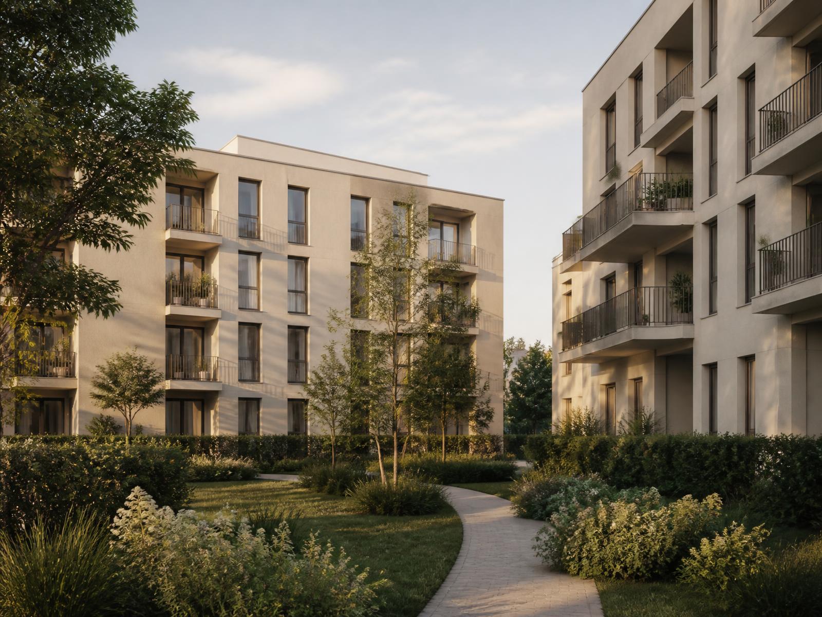Residential development with landscaped courtyard